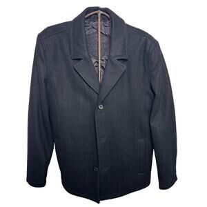 Black Rivet Womans Black Pea Coat Size L